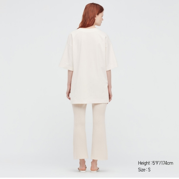 AIRism Off-White Cotton Half-Sleeve T - Picture 8 of 16